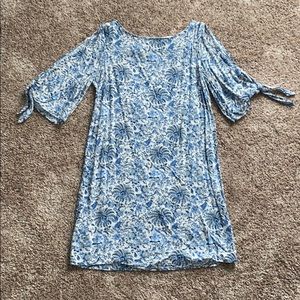 Blue and white floral dress
